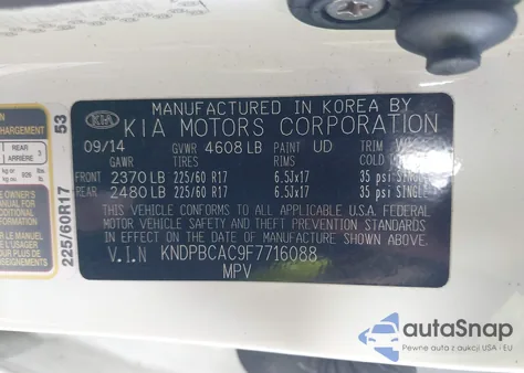 2015 Kia Sportage Lx z USA, uszkodzony, nr VIN KNDPBCAC9F7716088